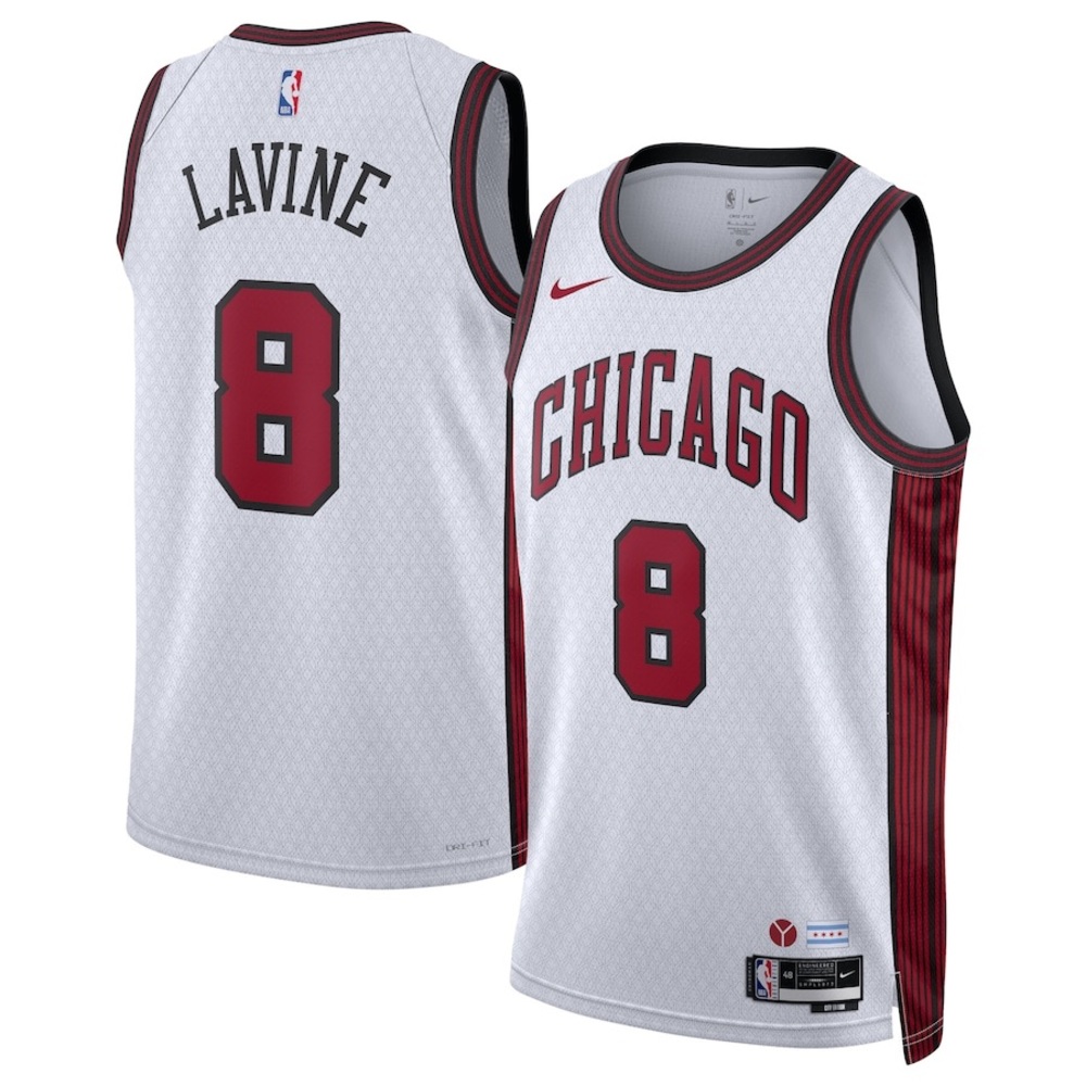 Chicago Bulls Nike City Edition Swingman Jersey 22 - White - Zach LaVine Unisex